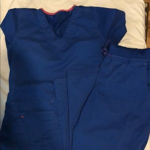 Royal blue Med couture scrubs